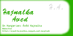hajnalka aved business card